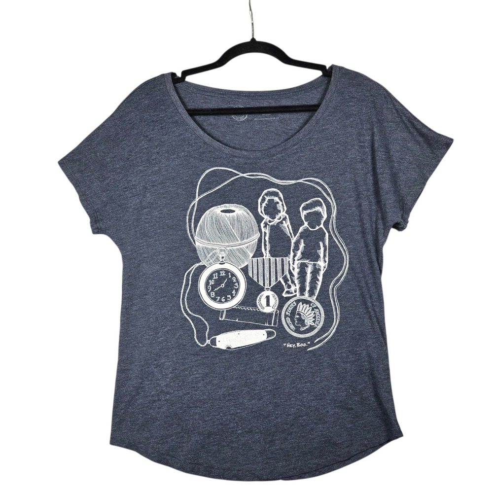 Out of Print To Kill a Mockingbird Hey Boo T Shirt Women Medium Blue Literary